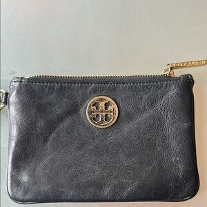 Tory Burch Black Leather Wristlet